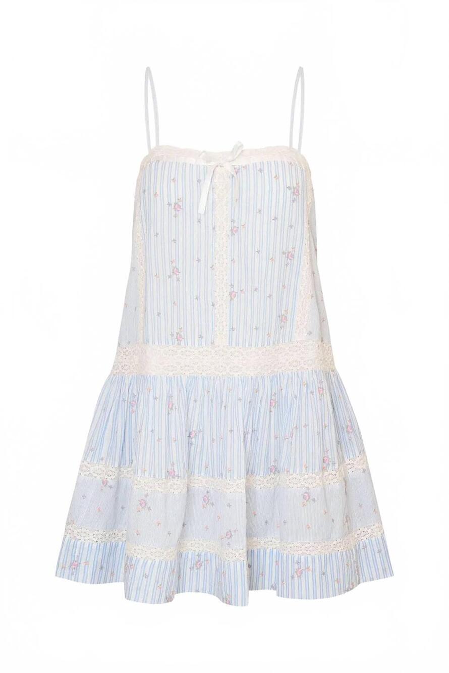 NEW LOVESHACKFANCY vionett mini dress in light blue - Picture 4 of 4
